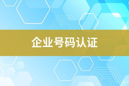 企業(yè)號碼認證