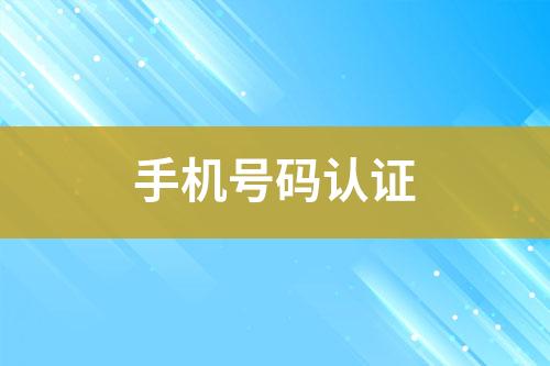 手機(jī)號碼認(rèn)證