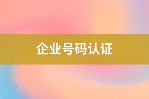 企業(yè)號碼認證