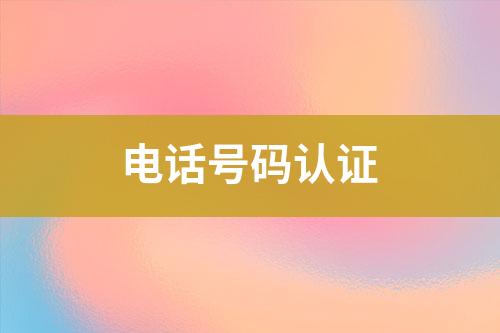 電話號(hào)碼認(rèn)證