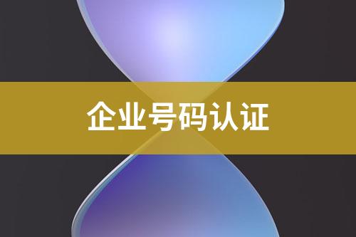 企業(yè)號碼認證